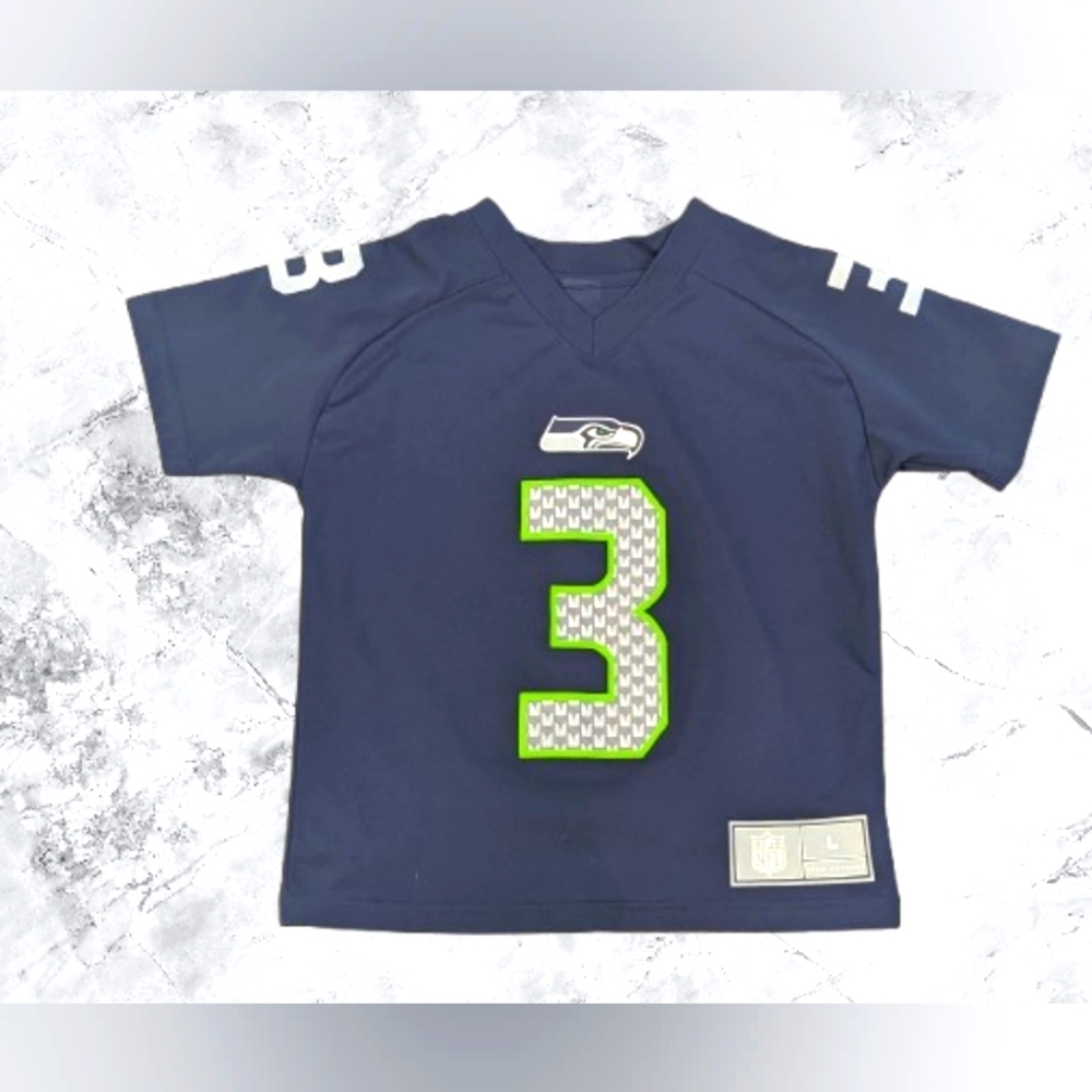 Seattle Seahawks Football Jersey Youth Kid's Large 6X/7 Wilson #3 Blue NFL Team